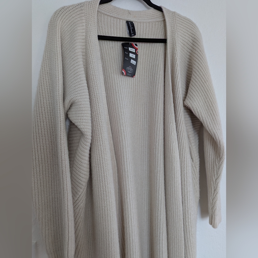 Sacred Threads Warm Beige Long Cardigan